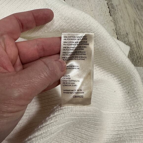 Free People Sweater XL | Ivory Knit | Balloon Sleeves | Oversized Fit | MSRP $98 - Picture 8 of 8